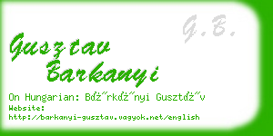 gusztav barkanyi business card